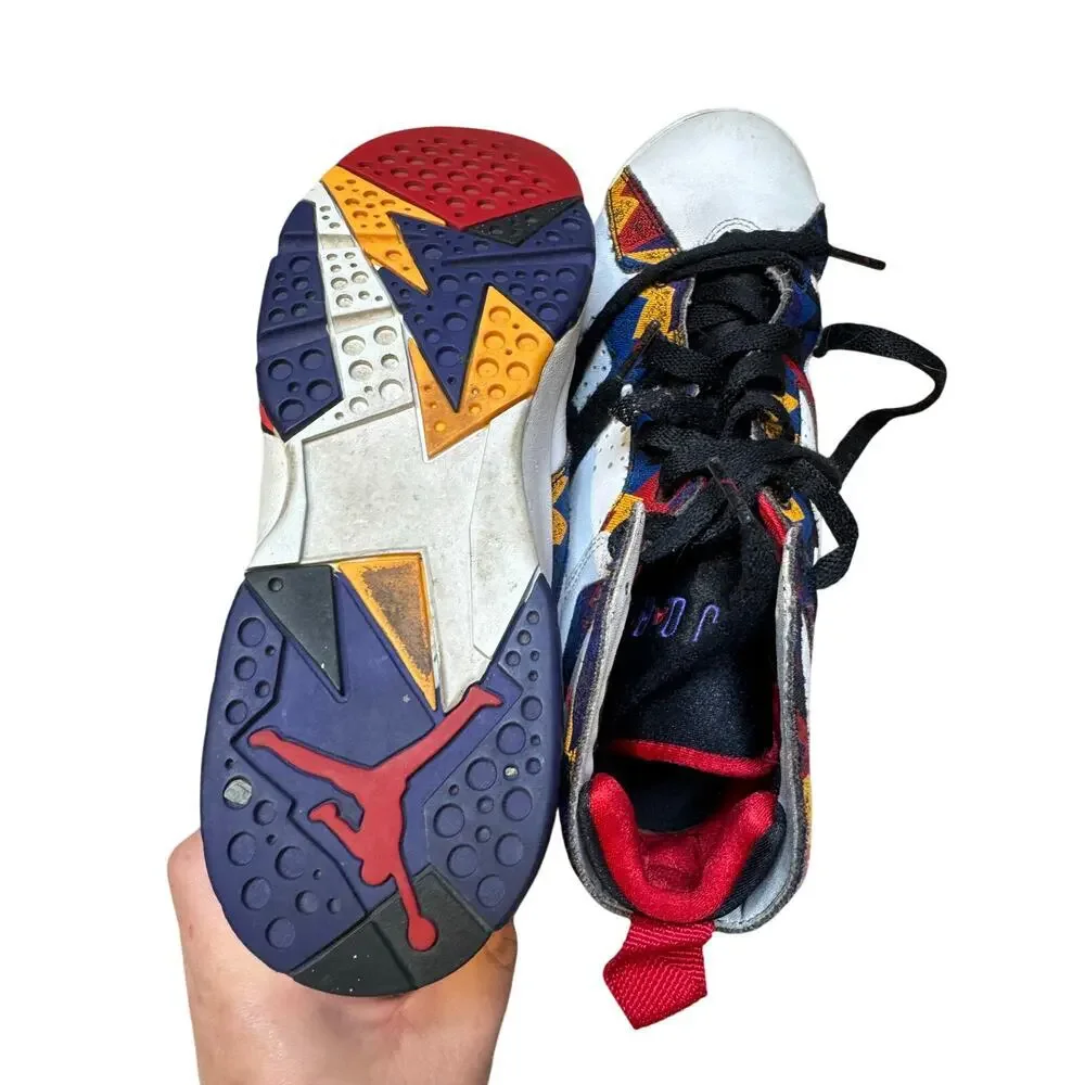 Air Jordan 7 Retro‎ GS Youth Basketball Shoes Size 6Y White Multi Color - Picture 4 of 7